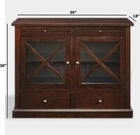 Brown Mango Solid Wood Buffet Unit With 3 Drawer & 3 Gate 52x18x36 inch - Image 3