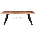 Alten Wooden and Iron Dining Table | Buy Rectangular Dining Table | 6 Seater Dining Table | Industrial Dining Table | Soni Art