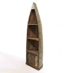 Ociana Boat Reclaimed Wood Bookshelf | Rustic Boat Shaped Wooden Bookshelf | Reclaimed Wood Bookshelf | Soni Art