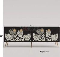 Noir Botanica Bone Inlay TV Console Table - Image 2