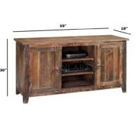 Reclaimed Wood White Distressed Finish Tv Console - Image 2