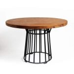 Tussen Wooden And Iron Dining Table | Round Dining Table | Dining Room Furniture | Soni Art