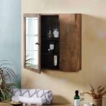 Maroa Solid Wood Kitchen Bathroom Storage Wall Hanging Rack 22x22x6"