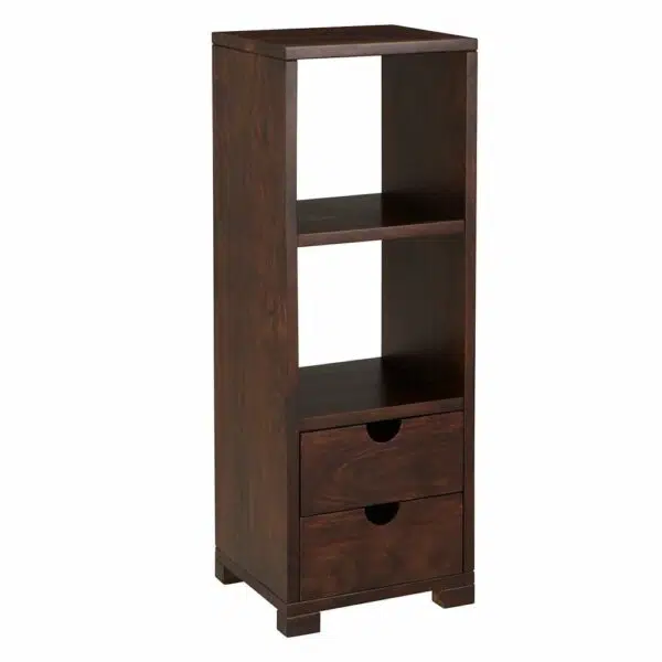 Etton Solid Wood Bookshelf | Wooden Bookshelf with drawers | sheesham wood bookshelf | Soni Art