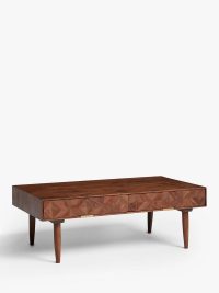 Lucia Acacia Wood Coffee Table with 2 Drawer - Image 5