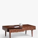 Lucia Acacia Wood Coffee Table with 2 Drawer | Wooden Coffee Table with Storage | Acacia Wood Furniture | Solid Wood Furniture Online | Brown Coffee Table | Soni Art