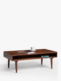 Lucia Acacia Wood Coffee Table with 2 Drawer - Image 2