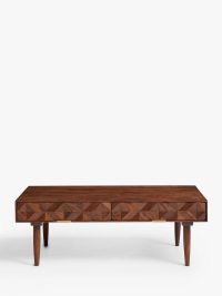 Lucia Acacia Wood Coffee Table with 2 Drawer - Image 3