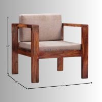 Kurtana Wood Cushion Sofa Chair - Image 2