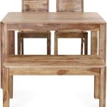 Minas Sheesham Dining Set 4 Seater | Wooden 4 Seater Dining Set | Dining Set with Bench | Sheesham Wood Dining Set | Soni Art