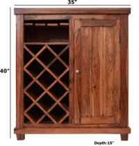 Meroo Wooden Bar Cabinet 35x15x40 Inches - Image 3