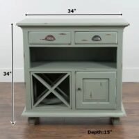 Sharyn Bar Wine Cabinet in Chippy Finish 34x15x34" Inch - Image 3