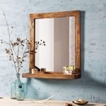 Medora Rustic Wooden Bathroom Washbasin Wall Mirror Frame with Mirror 24"