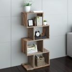 Amaia Solid Sheesham Wood Grey Color Checks Bookshelf 21.2x12x46.2