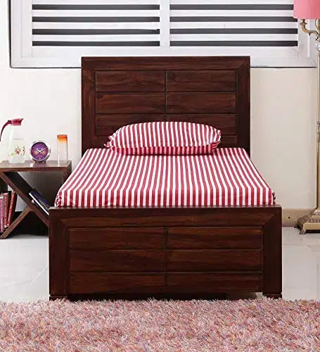 Avon Wooden Single Storage Bed | Buy Wooden Single Beds Online | Buy Sheesham Wood Furniture Online | Buy Wooden Bedroom Furniture Online | Soni Art