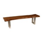 Orchard Acacia Live Edge Industrial Bench ( Dining Balcony Bench ) | Wooden Bench Online | Acacia Wood Bench | Soni Art