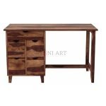 Rewan Wooden Study Desk | Wooden Study Table | Study Table with Drawers | Sheesham Wood Study Desk | Soni Art