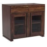 Arran Sheesham Wood Buffet Cabinet | Glass Door Cabinet | Sheesham Wood cabinet | Wooden Buffet Unit | Wooden Buffet Cabinet | Soni Art