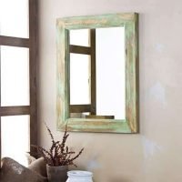 Yale Rustic Finish Wooden Mirror Frame With Mirror | Buy Wooden Mirror Frame Online | Wooden Mirror Frame for Living Room | Soni Art