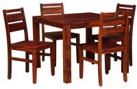 Flor Four Seater Wooden Dining Set | 4 Seater Solid Wood Dining Sets In India | Sheesham Wood Dining Sets | Sheesham Wood Furniture Online | Soni Art