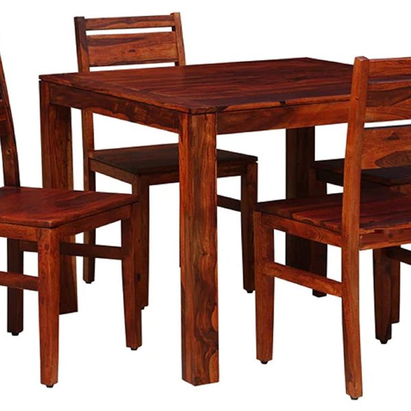 Flor Four Seater Wooden Dining Set | 4 Seater Solid Wood Dining Sets In India | Sheesham Wood Dining Sets | Sheesham Wood Furniture Online | Soni Art