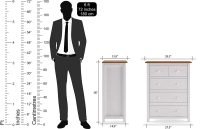 Almosa Solid Wood Chest of Drawers 75x41x96cm - Image 4