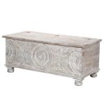 Toronto Rustic Solid Wooden Trunk Coffee Table 51x18x18" | Solid Wood Coffee Table | Wooden Coffee Table | Trunk cum Coffee Table | Soni Art