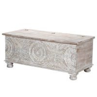 Toronto Rustic Solid Wooden Trunk Coffee Table 51x18x18" | Solid Wood Coffee Table | Wooden Coffee Table | Trunk cum Coffee Table | Soni Art