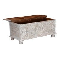 Toronto Rustic Solid Wooden Trunk Coffee Table 51x18x18" - Image 4