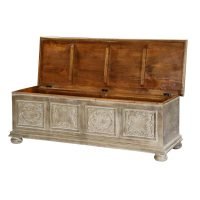 Seattle Solid Wood Hand Carved Trunk Box 60" - Image 3