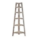 Jalna Wooden Corner Rack Rustic Finish 25x18x62.5'' | Buy Wooden Magazine Rack Online | Magazine Stands | Soni Art