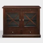 Harby Solid Wood Buffet Unit | Wooden Sideboard | Sideboard Cabinet with Glass Doors | Soni Art