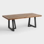 Essen Wooden and Iron Dining Table | Wooden Dining Room Furniture | Industrial Style Dining Table | Wooden & Iron Dining Set | Soni Art