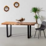 Jorden Live Edge Wooden Dining Table 70 | Buy Rectangular Wooden Dining Table | Live Edge Furniture | Industrial Furniture | Soni Art
