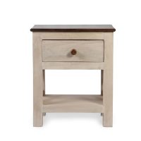 Frexo Wooden White Bedside Table Nightstand 16x15x18" Set of Two - Image 2