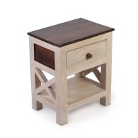 Frexo Wooden White Bedside Table Nightstand 16x15x18" Set of Two - Image 3