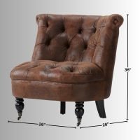 Fowler Single Seater Leatherette Tufted Sofa - Image 2