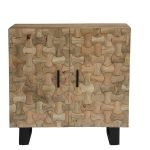 Brownton Checks Mango Wooden Bar Cabinet 30x16.5x32 Inches | Buy Solid Wood Cabinet Online | Wooden Cabinets Online | Soni Art