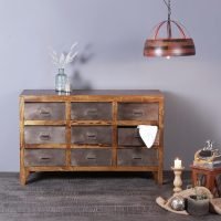 Parker Industrial Chest of 9 Drawer Dresser 47" | Industrial Furniture | Wooden Chest of Drawers | Chest of drawers | Wooden Dressers | Soni Art