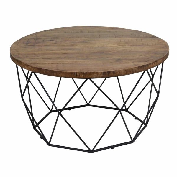 Chester Wood and Iron Geometric Round Coffee Table by Kosas Home 0fe1bc4c 9c77 4b9f 9509 212315d06eba | Soni Art