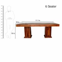 Manola Sheesham Wood Dining Set of 6 Chairs - Image 9