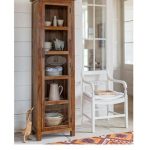 Varena Solid Wood Bookshelf 22x16x70 inch | Solid Wood Bookshelf with Glass Door | Wooden Bookshelf | Soni Art