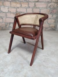 London Cane Rattan Wooden Chair with Cushion Set of 2 | Wooden Cane Chair | Rattan Chair | Buy Cane Chairs Online | Soni Art