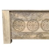 Glasgow Solid Mango Wood Hand Carved Bed - Image 6