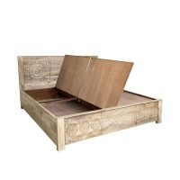 Glasgow Solid Mango Wood Hand Carved Bed - Image 12