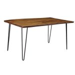 Franco Live Edge Acacia Wood Industrial Table 70" | Wooden Table with Iron Legs | Rectangular Dining Table | Soni Art