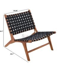 Breda Wooden Woven Accent Chair for Living Room - Image 3