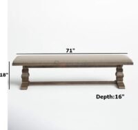 Calder Solid Wood Bench with Trestle Base – Rustic 3-Seater Entryway or Dining Bench | Soni Art - Image 3