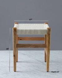 Lovnas Wooden Rope Woven Stool - Image 3