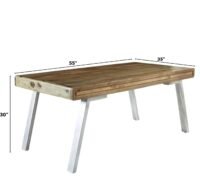 Perls Wooden Dining Table with Metal Base - Image 2